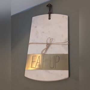 Marble Serving Board with Gold "EAT UP" Accent